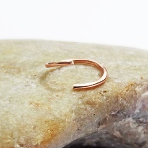 14K Rose Gold Fill Hammered Mini Hoops, 20 Gauge Pink Gold Huggie Hoops image 5