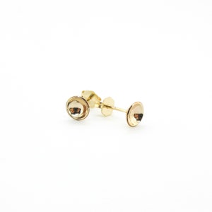 14K Gold Filled Small Round Stud Earrings, 6mm Gold Circle Studs image 2