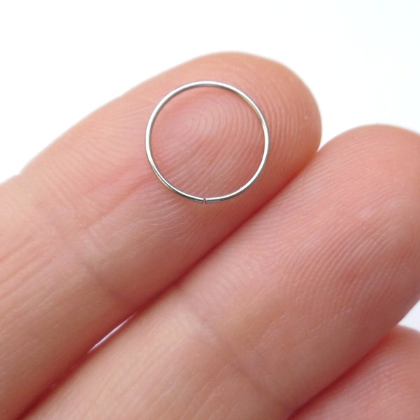 Surgical Steel 24 Gauge Nose Ring, Stainless Steel Thin Nose Hoop