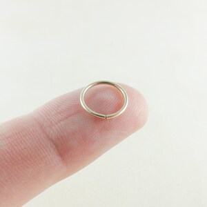 14K Rose Gold Filled Nose Ring, 20 Gauge Pink Gold Nose Hoop image 5