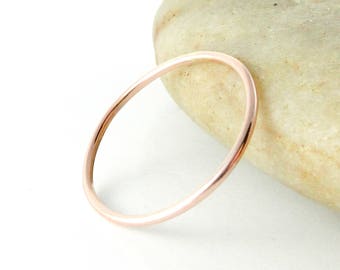 Skinny Rose Gold Ring, 14K Rose Gold Fill Stacking Ring