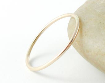 Solid 14k Yellow Gold Super Thin Stacking Ring, Minimal Gold Ring ...
