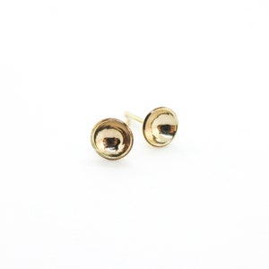 14K Gold Filled Small Round Stud Earrings, 6mm Gold Circle Studs image 5