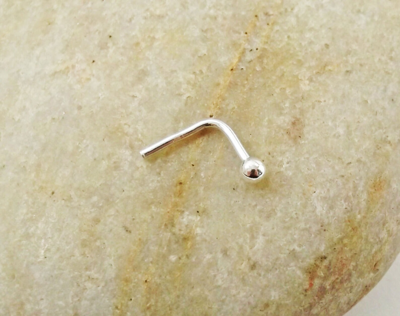 18 Gauge Ball End Nose Stud in Pure Silver Fine Silver L Etsy