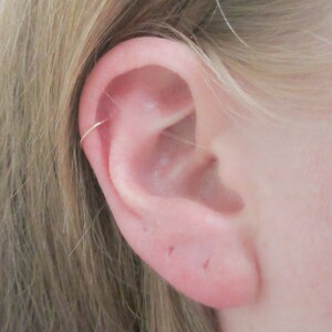 14K Rose Gold Fill 22 Gauge Helix Earring, Pink Gold Huggie Hoop