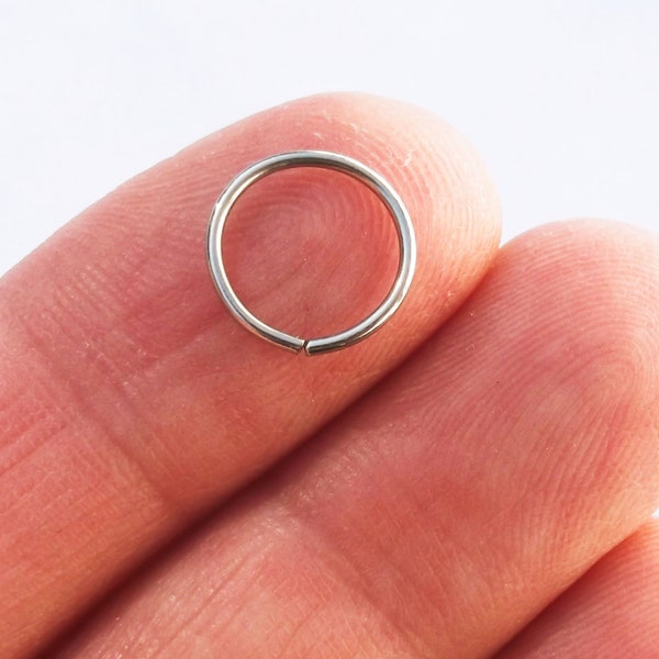 Stainless Steel Nose Ring, 20 Gauge Surgical Steel Cartilage Hoop Earring