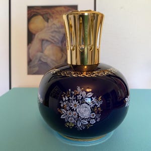 Vintage Lampe Berger x Revol France Cobalt Blue Porcelain Fragrance Lamp
