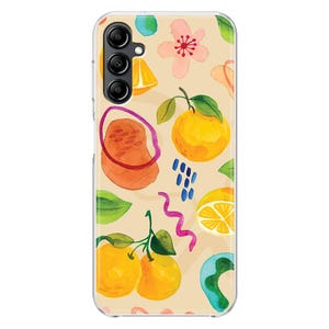 Watercolor orange Fruits silicone phone case for Samsung S25 S24 S23 S22 S21 Ultra Plus A07 A06 A13 A22 A32 A33 A41 A42 A53 A54 abstract