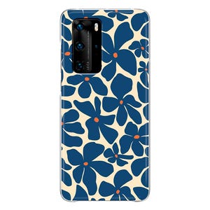 Blue Daisy Flowers Matisse silicone Case for Huawei P40 Lite Pro P50 P30 P20 P10 P9 P8 P Smart 2021 2020 2019 Plus Mate 30 Lite 20 10 floral