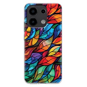 Funda de silicona con estampado de hojas de vidriera para Xiaomi Redmi Note 14 13 12 11 10 PRO Plus 9S Mi 8 9 SE Mi 10 Lite 11T Pro 12X.
