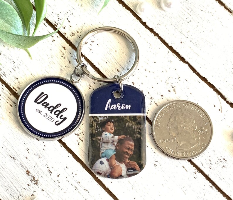 Personalized Photo Keychain for Men Mini Dog Tag Keychain for Etsy