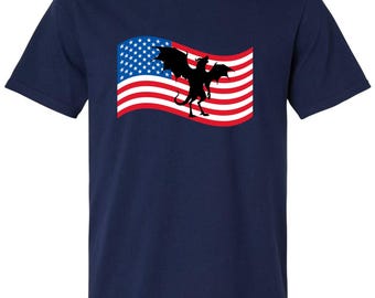 Jersey Devil American Flag Shirt - Pine Barrens Folklore T-Shirt - NJ Cryptid Apparel