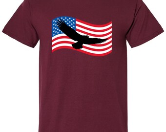 Thunderbird American Flag Cryptid Shirt - Vintage Native Legend T-Shirt - Sky Sovereign Folklore Tee