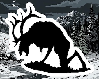 Wendigo V1 Cryptid Die-Cut Vinyl Sticker | Folklore & Dark Mythology Decor
