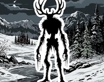 Wendigo V2 Cryptid Die-Cut Vinyl Sticker | Folklore & Dark Mythology Decor