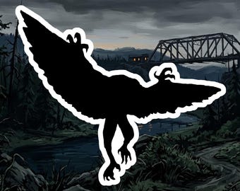 Mothman V1 West Virginia Cryptid Die-Cut Vinyl Sticker | Point Pleasant Folklore