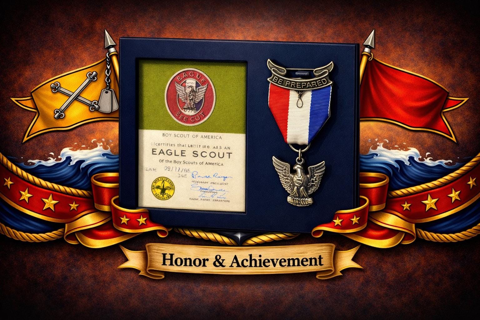 Medaglia Scout Con Incisione Gratuita - 50mm Oro In Scatola - Personalizzabile