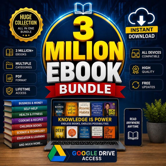 3M Ebooks Bundle | Complete Knowledge Pack | Copywriting, Freelance, Finance, Educational PDFs | Lifetime Access