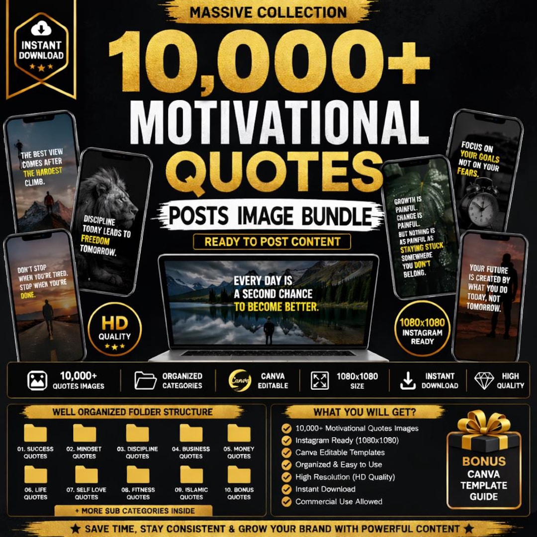 Very Positive Posts 10,000+ Motivational Quotes Bundle | Quote Posts Images | Instagram ...