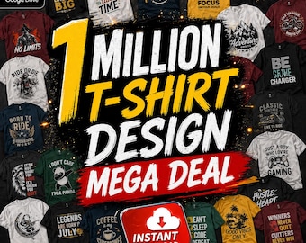 1 Million T-Shirt Designs Bundle | Mega Deal SVG PNG EPS (Instant Download)