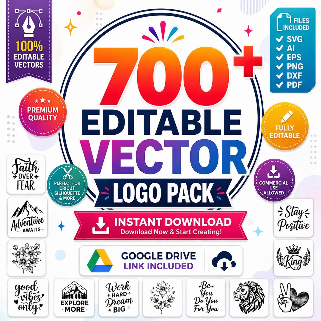 700+ Editable Vector Logo Pack | SVG, PNG, AI Files (instant Download ...