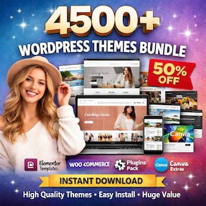 4500+ WordPress Themes Bundle | Elementor WooCommerce Website Designs (Instant Download)