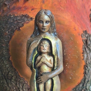 Inner Child, Self Love, Healing Daughter Sculpture, by Debra Bernier, Shaping Spirit