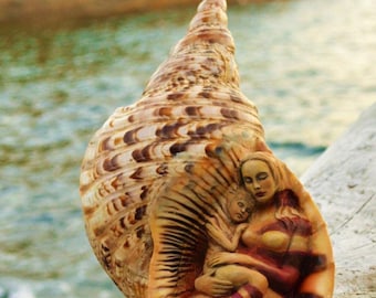 Mermaids in a Shell | Mermaid Art Card | Meaningful Greeting Card