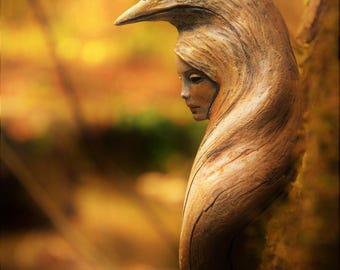 Crow Woman | Spirit Animal Art Card | Nature Inspired Greeting Card