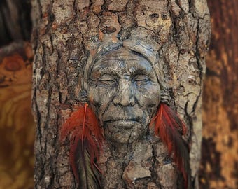 Listen to your Heart Tree Bark | Spiritual Sculpture