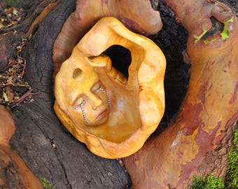 To Love Oneself, Wooden Burl Bowl with Crystal Tears