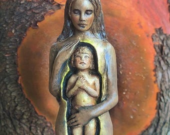 Inner Child, Self Love, Healing Daughter Sculpture, by Debra Bernier, Shaping Spirit