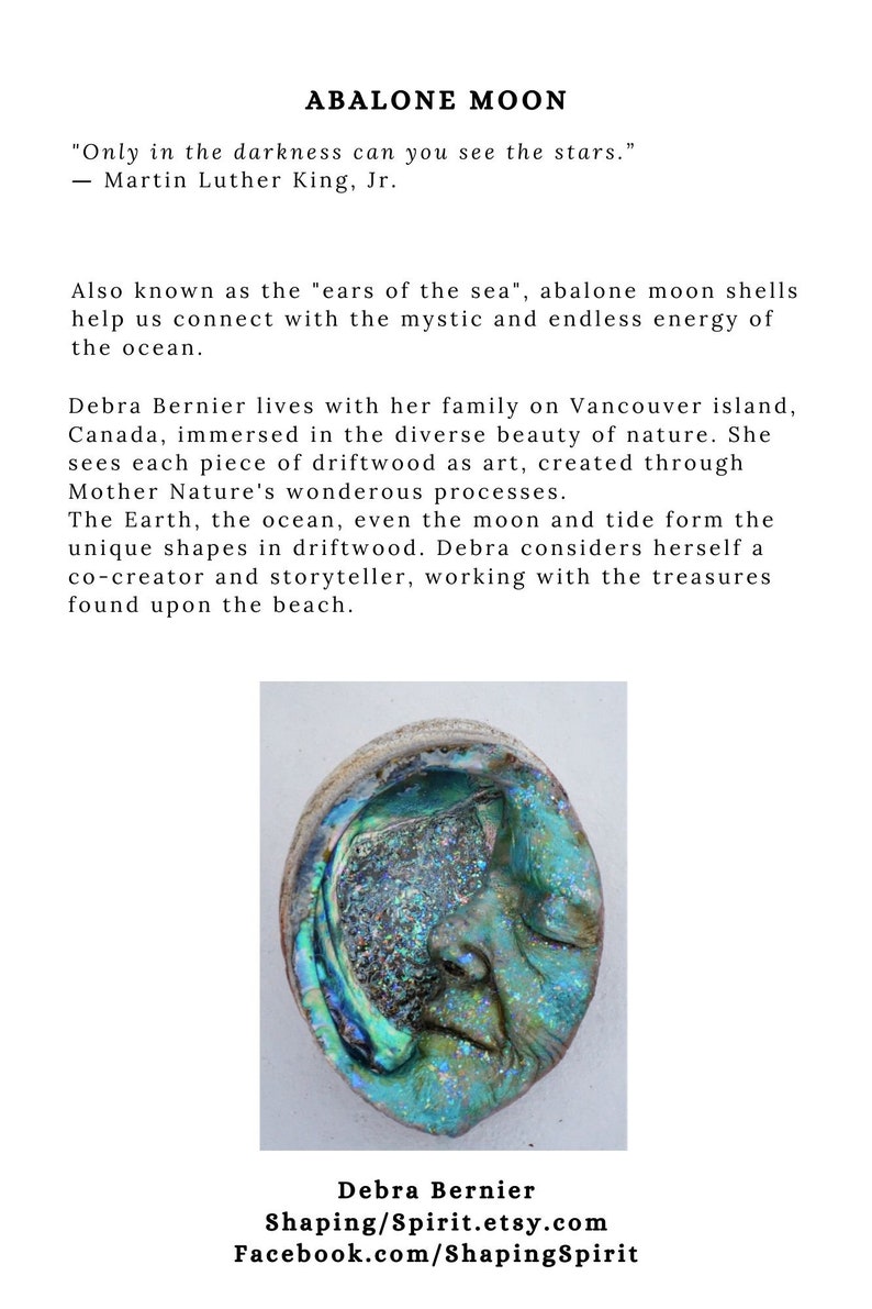 Art Card 5 Pack, Abalone Moon, by Debra Bernier, Shaping Spirit image 2