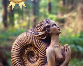 Ammonite Woman, Ancient Spirit Sculpture, by Debra Bernier, Shaping Spirit,  FREE USA shipping