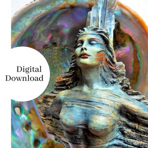 Digitaal beeld, Hoge resolutie, Instant download, Thuis afdrukken, Spirit Woman, Afdrukbare Art Shaping Spirit