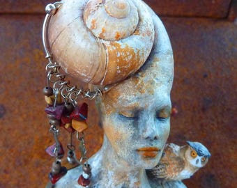 Snail Woman | Whimsical Art Card | Nature Inspired Greeting Card