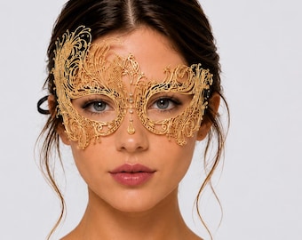 Frauen venezianische Maske | Filigrane Maskerade Maske | Elegante Party Augenmaske | Kostüm Ball Accessoire