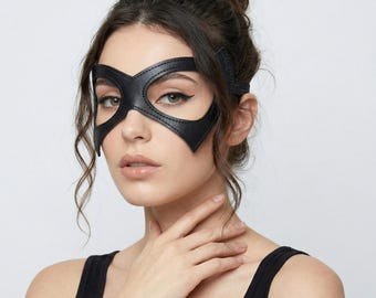 Faux Leather Cat Eye Mask | Masquerade, Halloween, Cosplay Eyewear