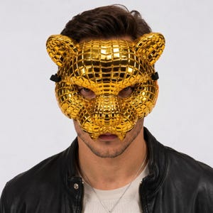 Animal Inspired Face Mask | Leopard Style Costume Accessory | Full Face Party Mask | Stage Performance Accessory