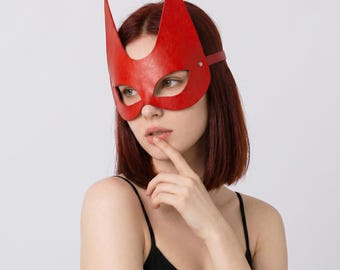 Kunstleder Halbgesichtsmaske für Damen | Verstellbare Cosplay Augenmaske für Karneval, Maskerade & Kostümpartys