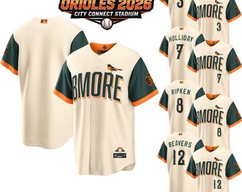 Personlig Baltimore Orioles Cream 2026 City Connect Stadium-tröja, personligt namn och nummer, broderad present, en fantastisk födelsedagspresent