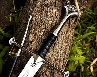 Replica artigianale della spada lunga fantasy "Shattered King Blade", spada da guerriero con fodero decorato, spade medievali, accessorio per cosplay, regalo per lui