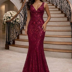 slim fit dress slacks Luxury Mermaid Embroidery Beaded Burgundy Long Prom Dresses Modest Eve   SELINADRESS