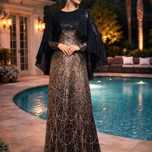 long gold dresses bridesmaids Amarra 89179 main image 1
