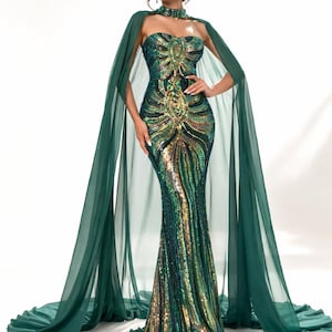 Prom Dress Mermaid Emerald - Etsy