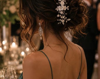 Crystal Pearl Brauthaarranke, Hochzeit Haarschmuck, Abschlussball Kopfschmuck