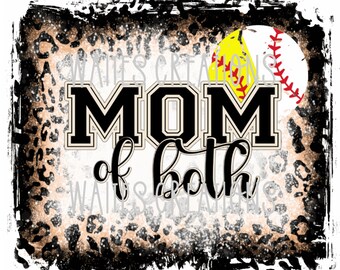 Mom of Both/Baseball/Softball PNG