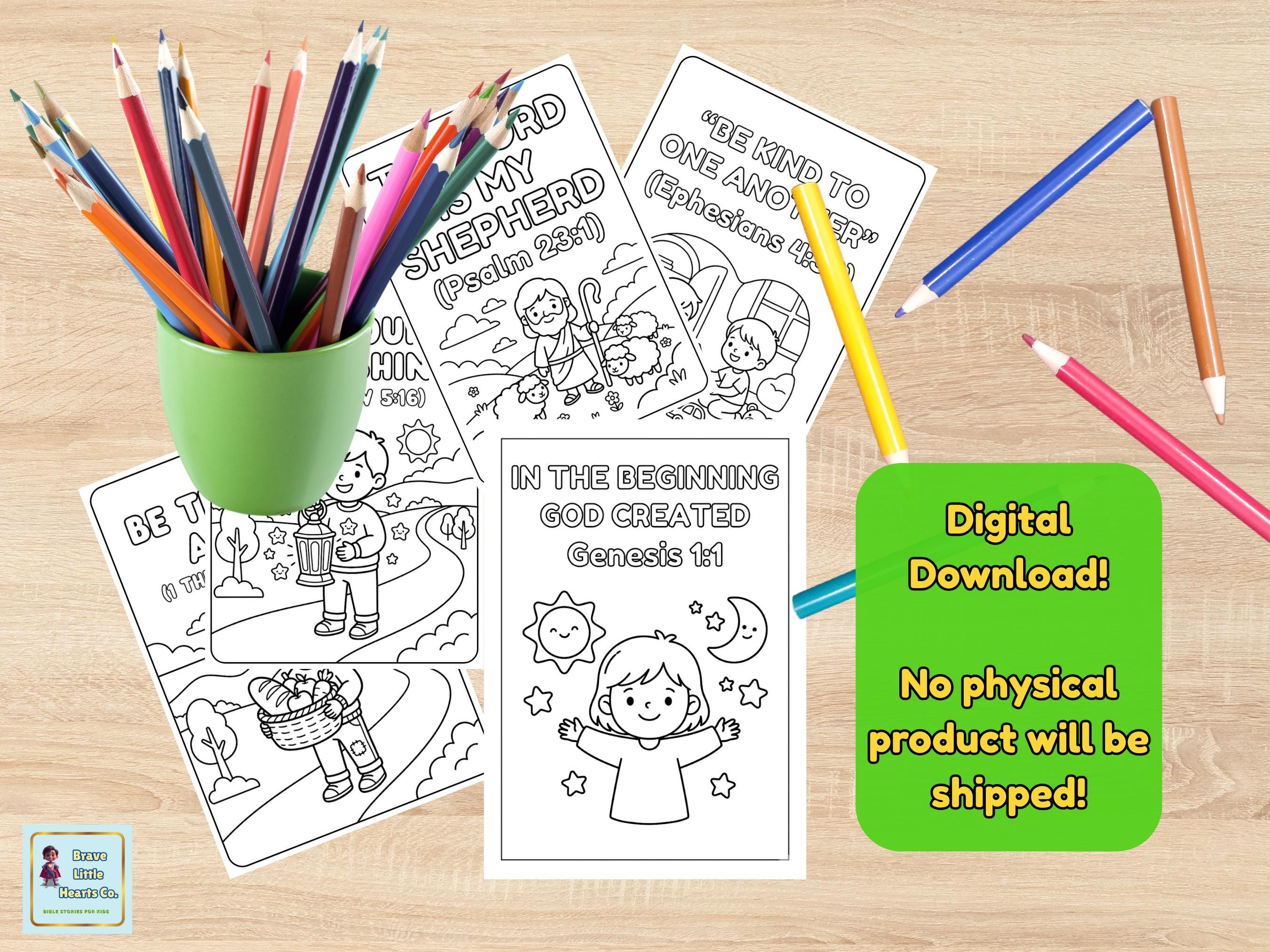 30 Bible Verse Coloring Pages for Kids, Old and New Testament Christian ...