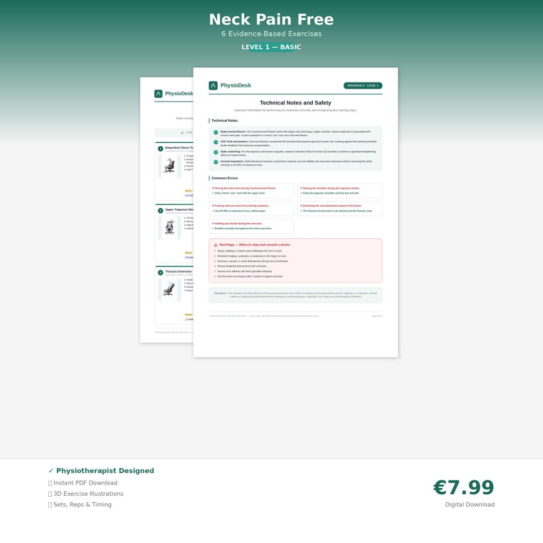 Physiotherapist Designed Neck Pain Relief Exercises PDF | Desk Worker ...