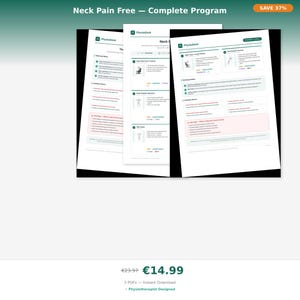 Pacchetto di esercizi per il dolore al collo / 3 livelli, programma per chi lavora alla scrivania (download digitale)